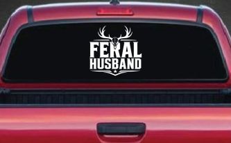 Feral Husband Car or Truck Vinyl Window Decal Sticker