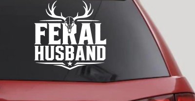 Feral Husband Car or Truck Vinyl Window Decal Sticker