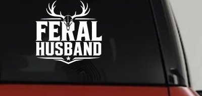 Feral Husband Car or Truck Vinyl Window Decal Sticker