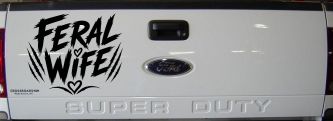 Feral Wife Car or Truck Vinyl Window Decal Sticker (Black)