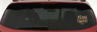 Feral Wife Car or Truck Vinyl Window Decal Sticker (Light Brown)