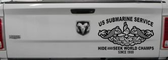 Submarine Service Hide and Seek Champs Car or Truck Vinyl Window Decal Sticker (Black)