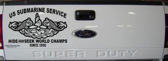 Submarine Service Hide and Seek Champs Car or Truck Vinyl Window Decal Sticker (Black)