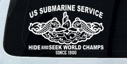 Submarine Service Hide and Seek Champs Car or Truck Vinyl Window Decal Sticker