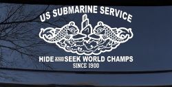 Submarine Service Hide and Seek Champs Car or Truck Vinyl Window Decal Sticker