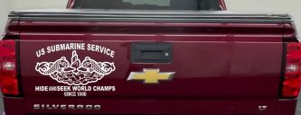 Submarine Service Hide and Seek Champs Car or Truck Vinyl Window Decal Sticker (White)