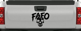 FAFO Skull Shadow Car or Truck Vinyl Window Decal Sticker (Black)