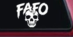 FAFO Skull Shadow Car or Truck Vinyl Window Decal Sticker
