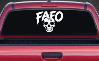 FAFO Skull Shadow Car or Truck Vinyl Window Decal Sticker