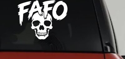 FAFO Skull Shadow Car or Truck Vinyl Window Decal Sticker