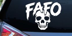 FAFO Skull Shadow Car or Truck Vinyl Window Decal Sticker