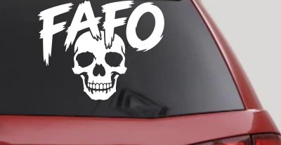 FAFO Skull Shadow Car or Truck Vinyl Window Decal Sticker
