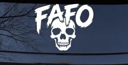 FAFO Skull Shadow Car or Truck Vinyl Window Decal Sticker
