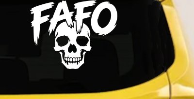 FAFO Skull Shadow Car or Truck Vinyl Window Decal Sticker