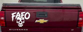 FAFO Skull Shadow Car or Truck Vinyl Window Decal Sticker