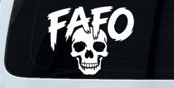 FAFO Skull Shadow Car or Truck Vinyl Window Decal Sticker