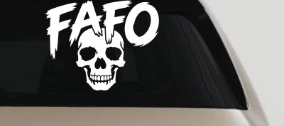 FAFO Skull Shadow Car or Truck Vinyl Window Decal Sticker