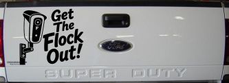 Get The Flock Out Remove Flock Cameras Car or Truck Vinyl Window Decal Sticker (Black)