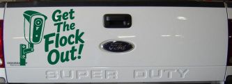 Get The Flock Out Remove Flock Cameras Car or Truck Vinyl Window Decal Sticker (Dark Green)