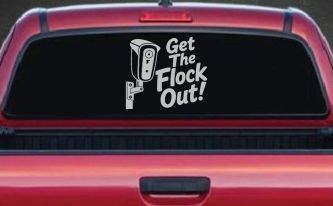 Get The Flock Out Remove Flock Cameras Car or Truck Vinyl Window Decal Sticker (Light Gray)