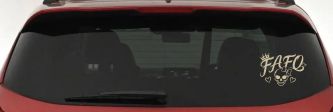 FAFO Girl Skull Car or Truck Vinyl Window Decal Sticker (Desert Sand)