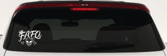 FAFO Girl Skull Car or Truck Vinyl Window Decal Sticker (White)
