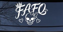 FAFO Girl Skull Car or Truck Vinyl Window Decal Sticker