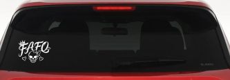 FAFO Girl Skull Car or Truck Vinyl Window Decal Sticker (White)