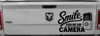 Smile You're on Camera Doorbell Camera Car or Truck Vinyl Window Decal Sticker (Black)
