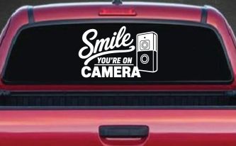 Smile You're on Camera Doorbell Camera Car or Truck Vinyl Window Decal Sticker