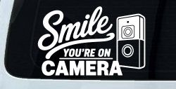 Smile You're on Camera Doorbell Camera Car or Truck Vinyl Window Decal Sticker