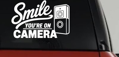 Smile You're on Camera Doorbell Camera Car or Truck Vinyl Window Decal Sticker