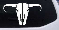 Long Horn Skull Mount Western Rodeo Farm Cowboy Car or Truck Window Decal Sticker