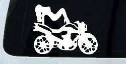Chic Girl Women on Motorcycle Car or Truck Window Decal Sticker