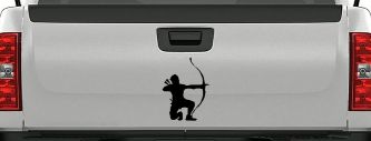 Bow Hunter Hunting Car or Truck Window Decal Sticker (Black)