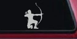 Bow Hunter Hunting Car or Truck Window Decal Sticker (Light Gray)