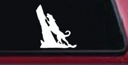 Dog Barking up Tree Hunting Car or Truck Window Decal Sticker