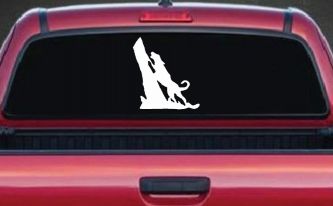 Dog Barking up Tree Hunting Car or Truck Window Decal Sticker