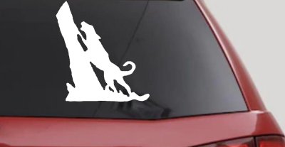 Dog Barking up Tree Hunting Car or Truck Window Vinyl Decal Sticker