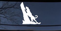 Dog Barking up Tree Hunting Car or Truck Window Decal Sticker