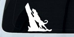 Dog Barking up Tree Hunting Car or Truck Window Decal Sticker