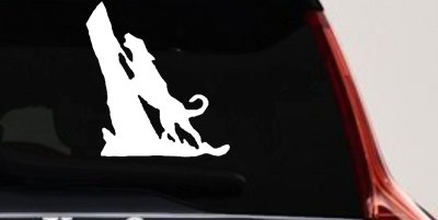 Dog Barking up Tree Hunting Car or Truck Window Vinyl Decal Sticker