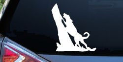 Dog Barking up Tree Hunting Car or Truck Window Decal Sticker
