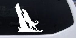 Dog Barking up Tree Hunting Car or Truck Window Decal Sticker