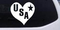 USA Heart Patriotic Car or Truck Window Decal Sticker