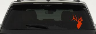 Deer Hunting Car or Truck Window Decal Sticker (Orange Red)