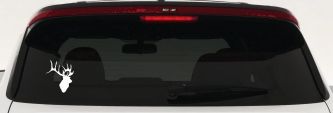 Deer Hunting Car or Truck Window Decal Sticker (White)