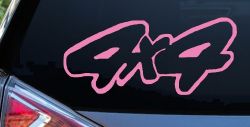 4 X 4 Off Road Car or Truck Window Decal Sticker (Pink)