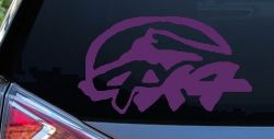 Rugged 4x4 Off Road Decal Truck SUV Car Window Vinyl Sticker (Violet)