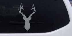 Deer Head Hunting Car or Truck Window Decal Sticker (Telegrey)